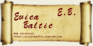 Evica Baltić vizit kartica